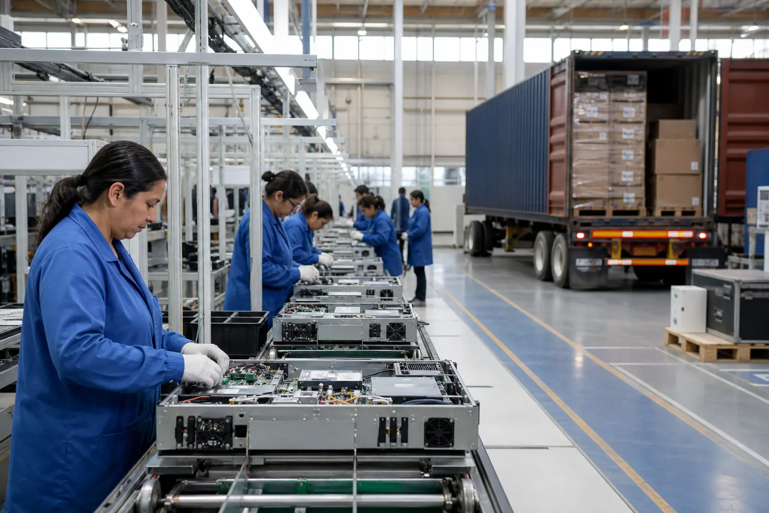 Planta manufacturera mexicana con equipos electrónicos destinados a la exportación