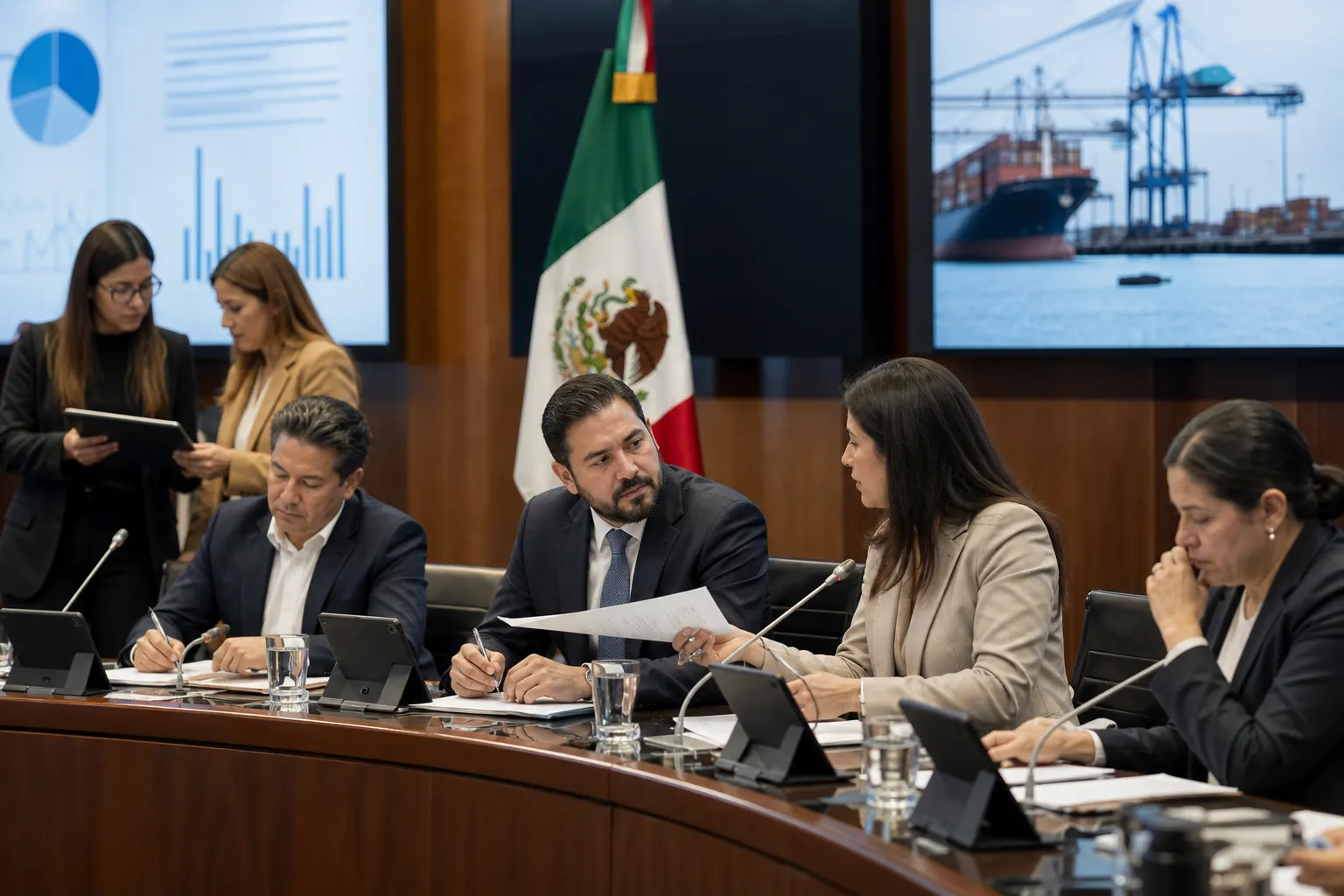 Documentos del Paquete Económico 2027 junto a referencias al comercio exterior en México