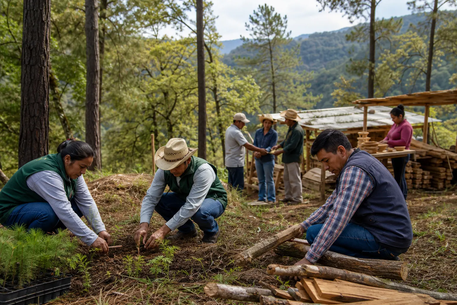 Comunidad forestal mexicana participa en acciones de restauración y aprovechamiento sustentable