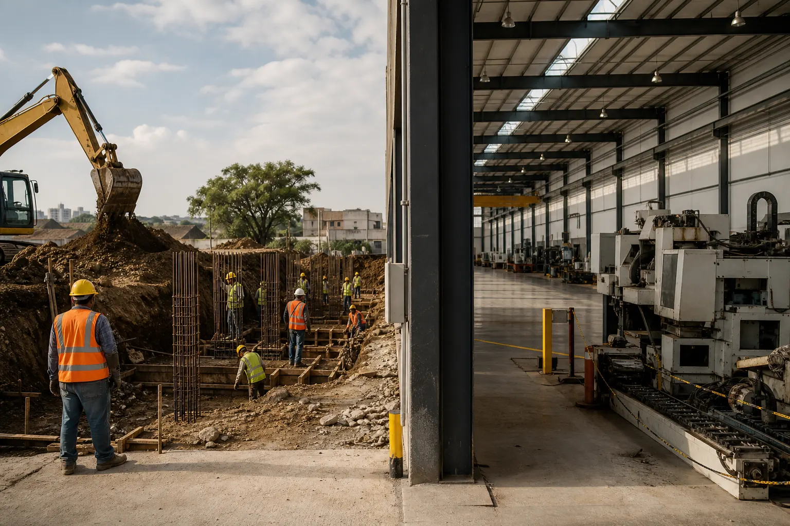 Obra de construcción y maquinaria industrial en México durante el repunte de la inversión fija bruta