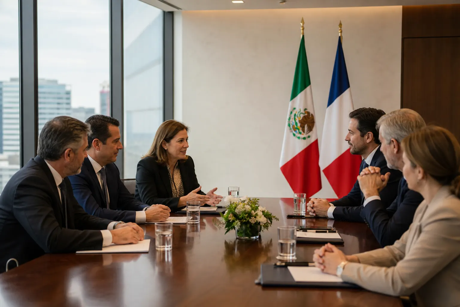 Reunión de empresarios franceses y mexicanos durante una misión comercial en Ciudad de México