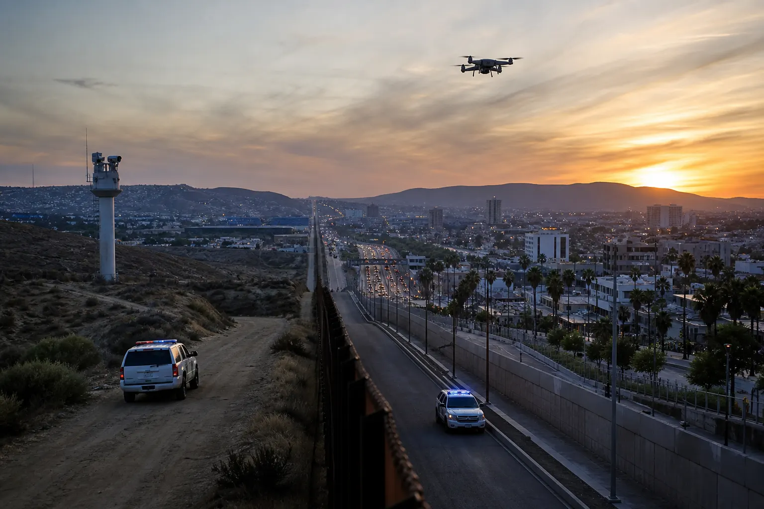 Operación binacional antidrones en la frontera entre Tijuana y San Diego