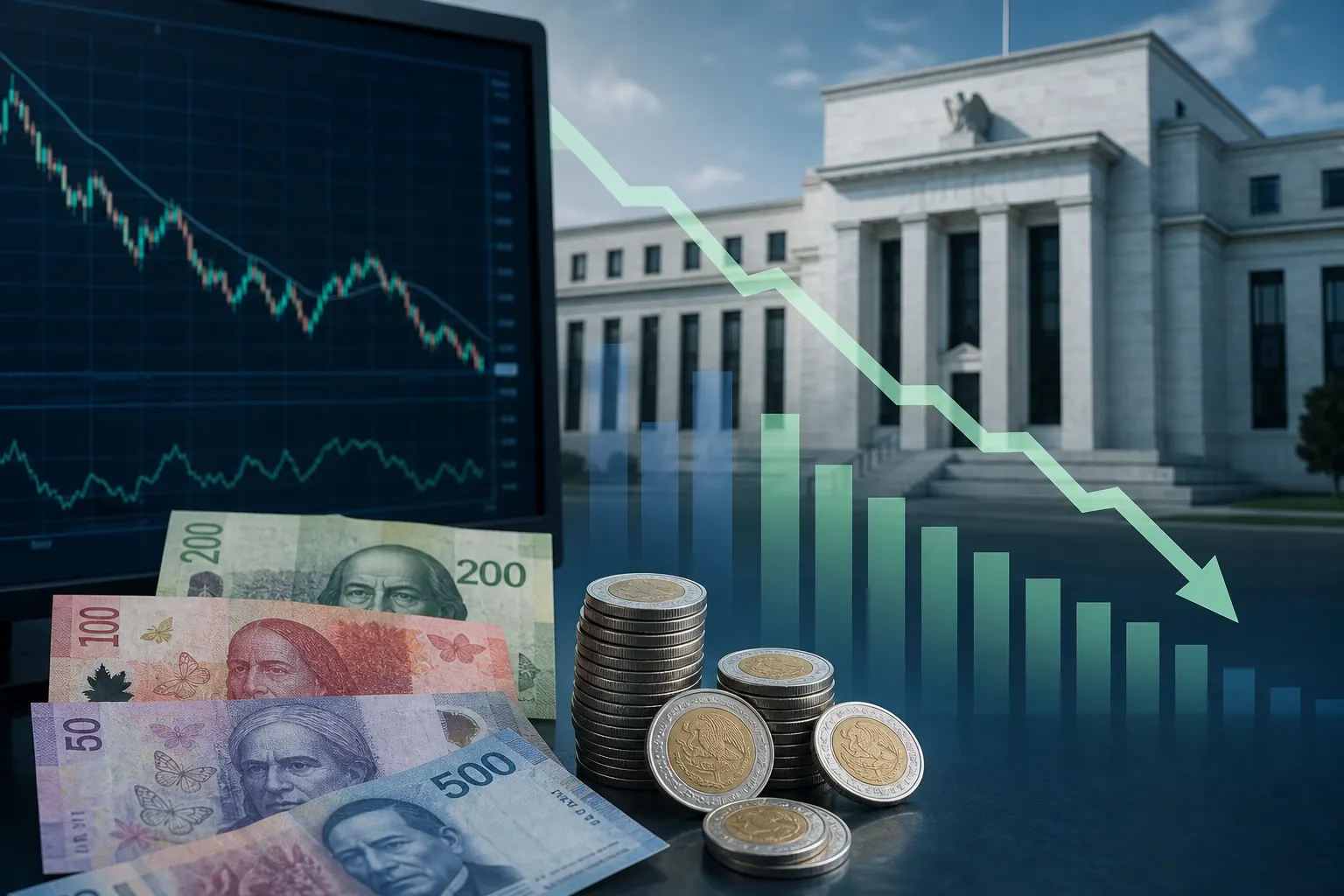 Peso mexicano frente al dólar tras el alza de tasas de la Fed en septiembre de 2026