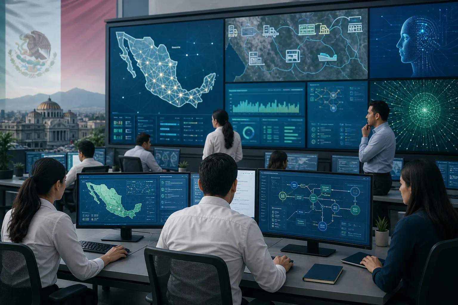Especialistas mexicanos trabajan con inteligencia artificial aplicada a trámites, aduanas, facturas y patentes.