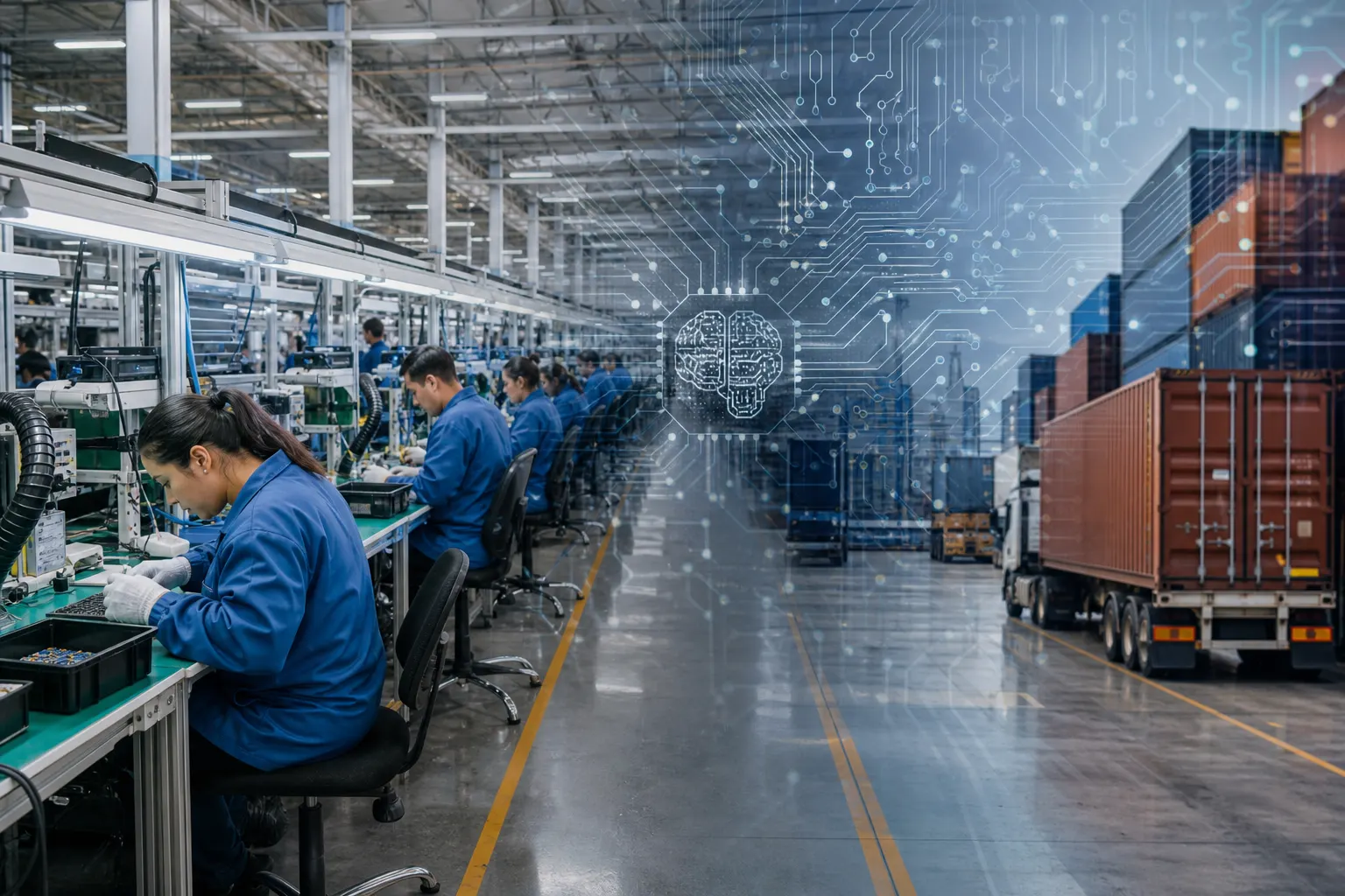 Planta manufacturera mexicana vinculada con exportaciones de componentes electrónicos e inteligencia artificial